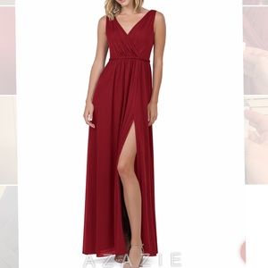Azazie Tanicia Burgandy bridesmaids/prom dress